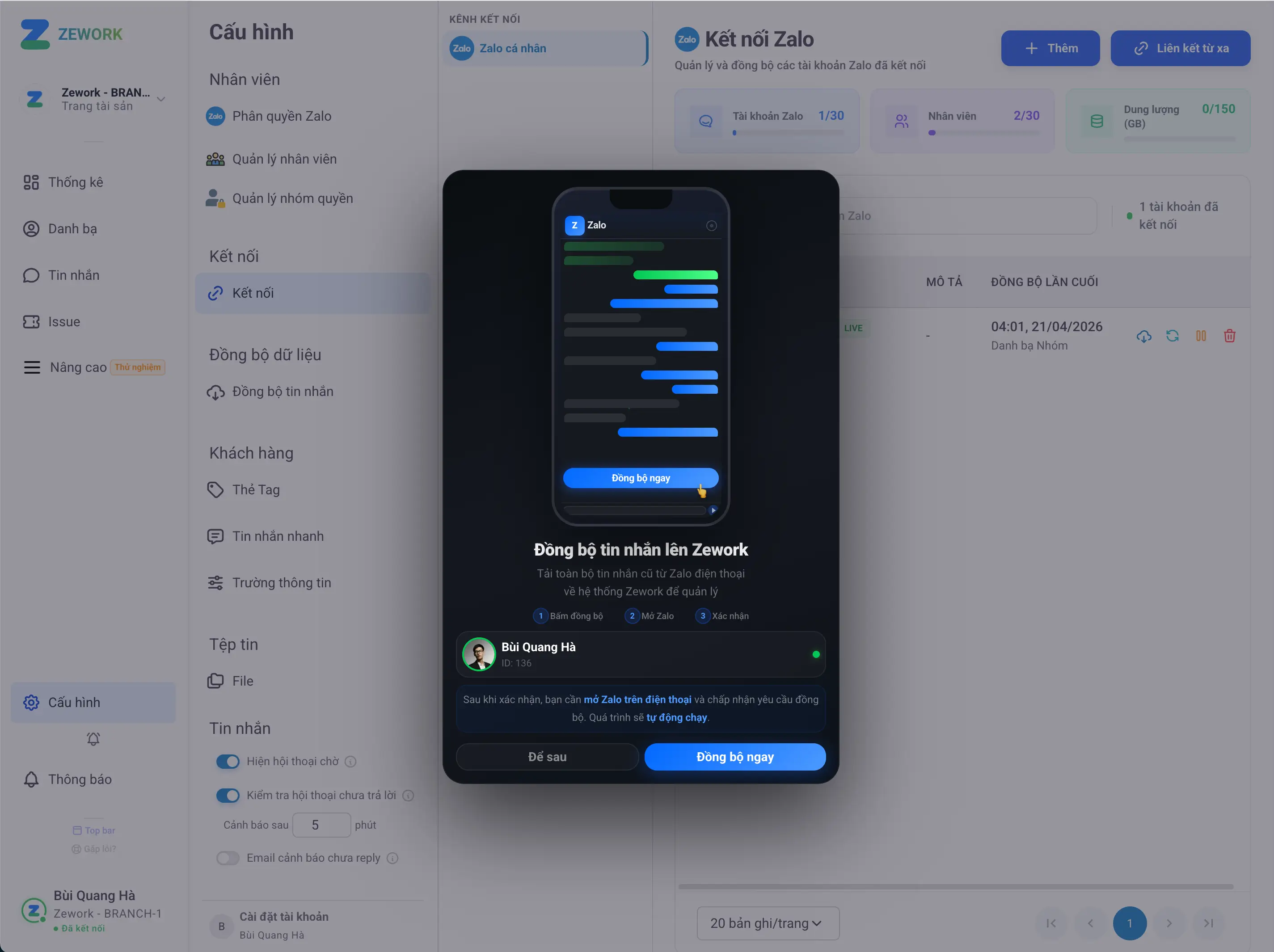 Zework Sync Full Dashboard