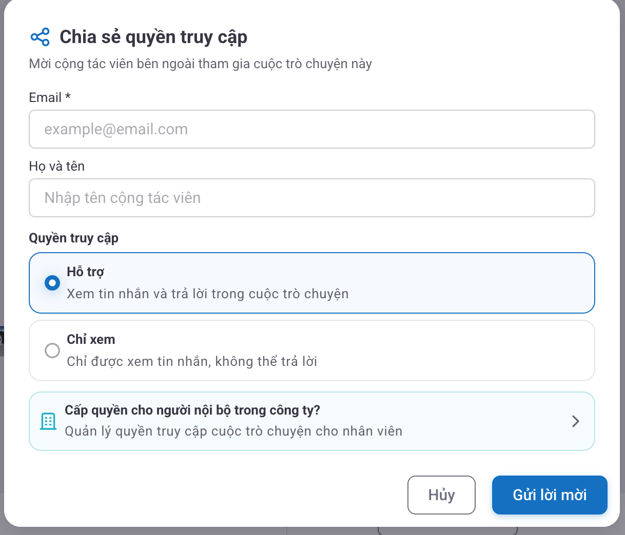 Chia sẻ quyền truy cập