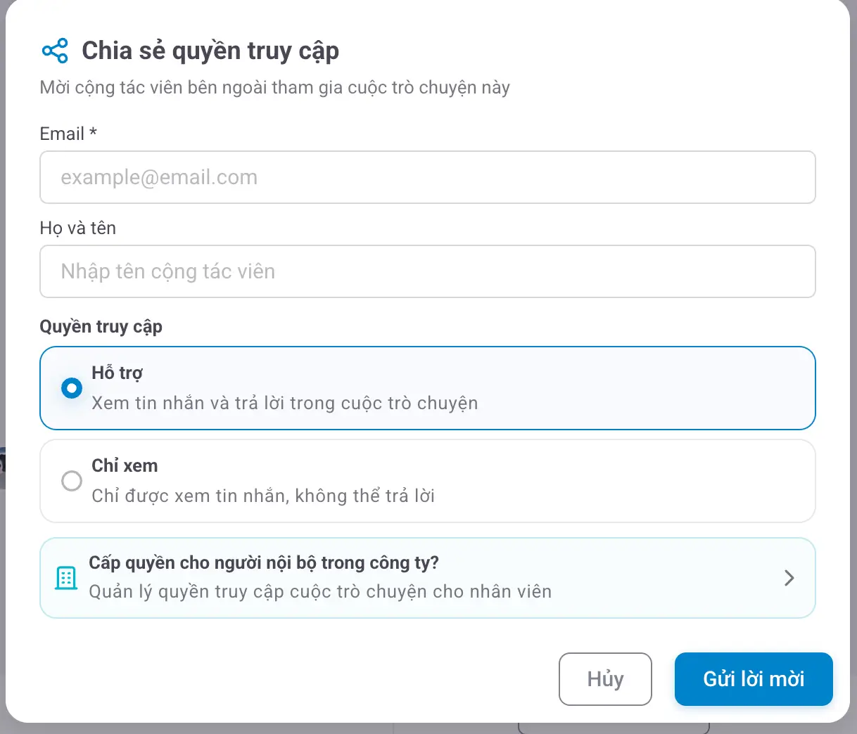 Chia sẻ quyền truy cập
