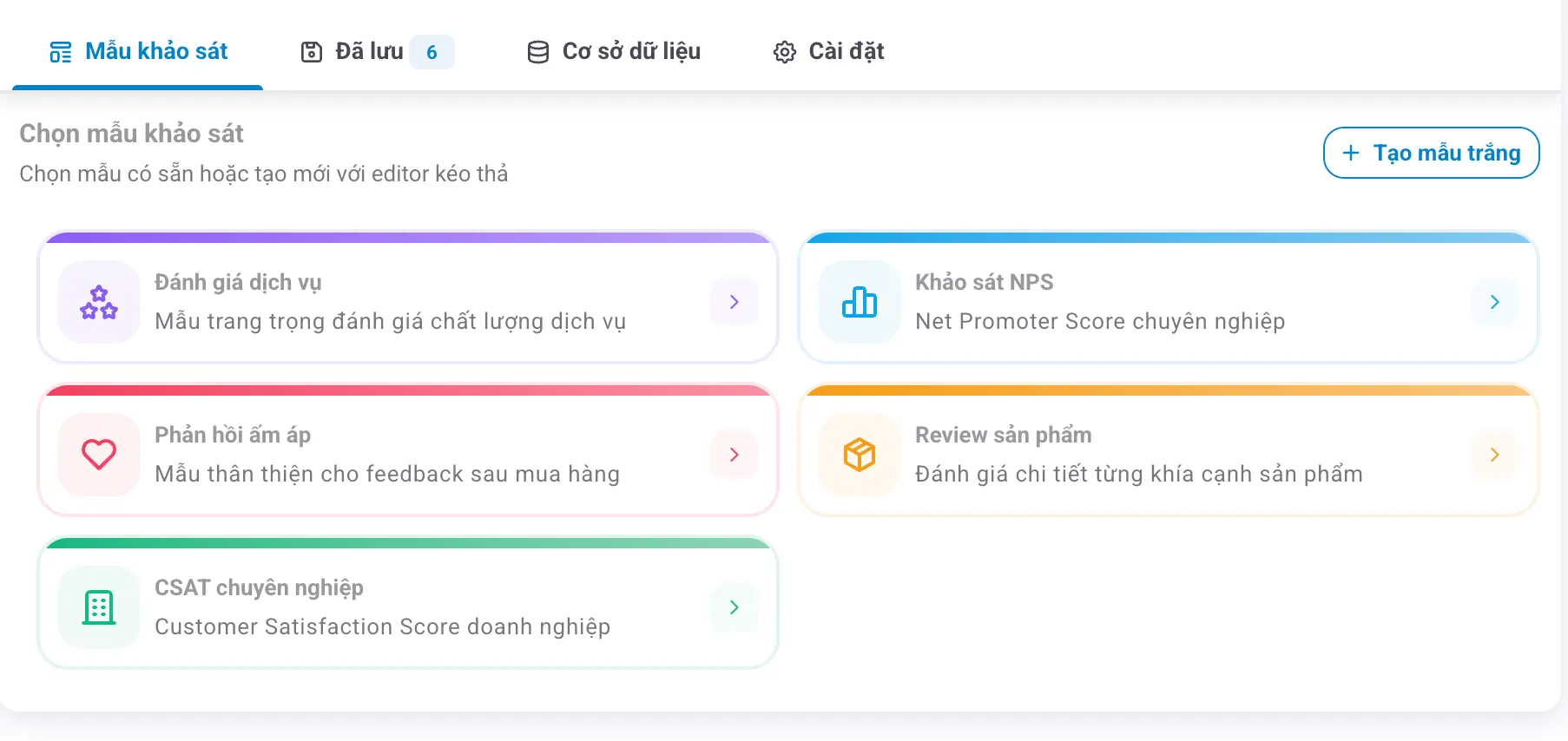 Mẫu khảo sát có sẵn